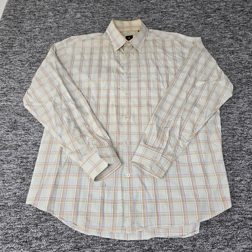 Robert Talbott Classic Button Down Luxury Shirt Mens XL Pastel Plaid Check Flaws